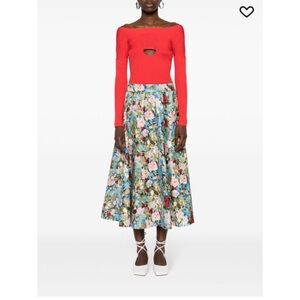 Alice+Olivia faux leather midi skirt. Size 4